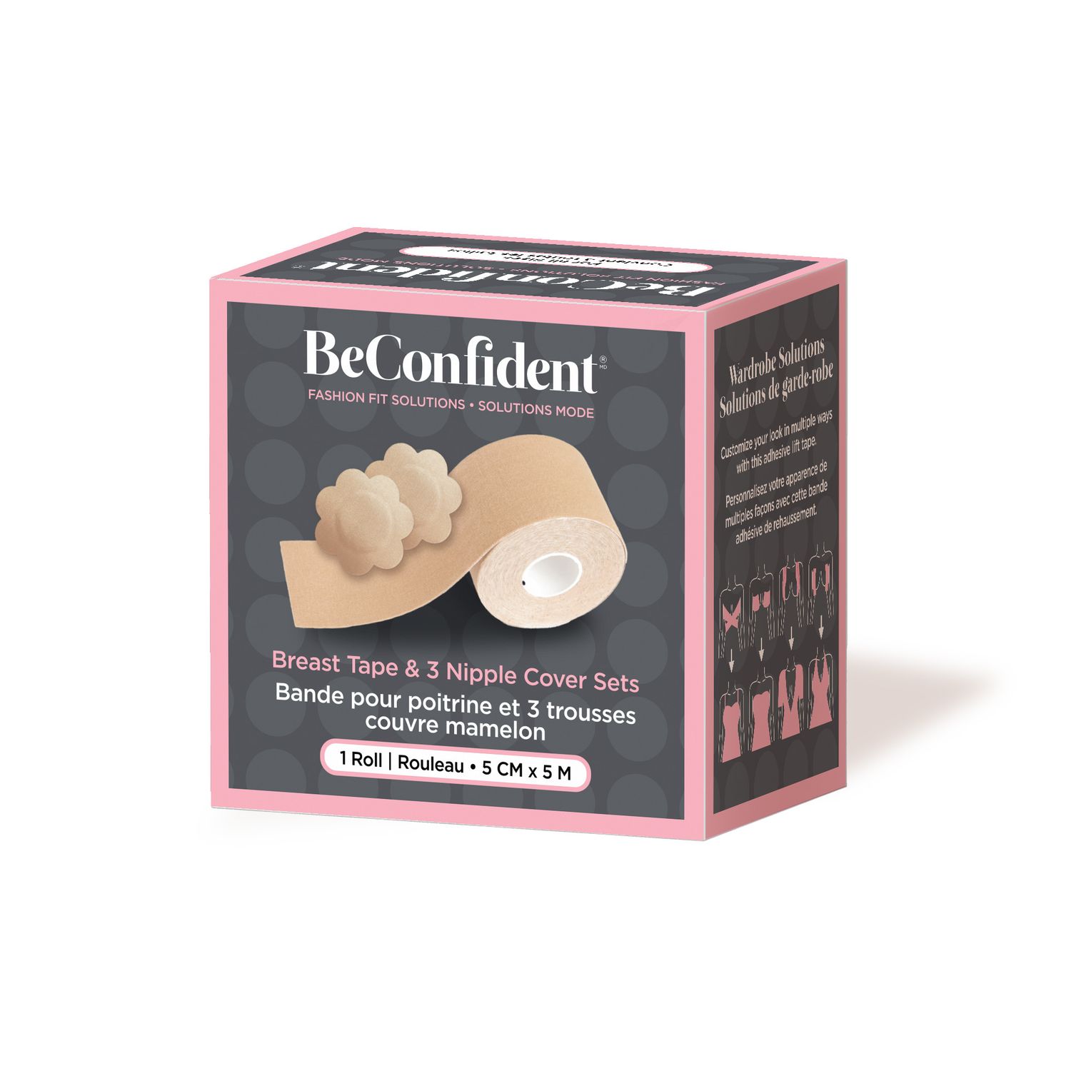 BeConfident Breast Tape (5cm x 5m) &amp; 3 Nipple Cover Sets