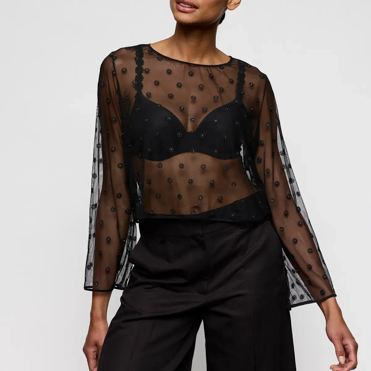 Marie Jo Daisy Top Without Cups 0803029, Color: Black, Size: XS