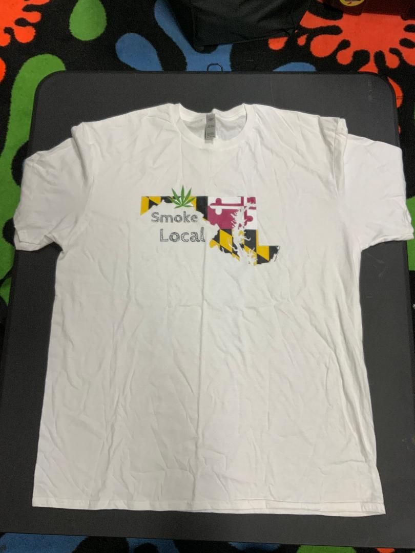 Cloud 9 Md Smoke Local T Shirt, Color: White, Size: Small