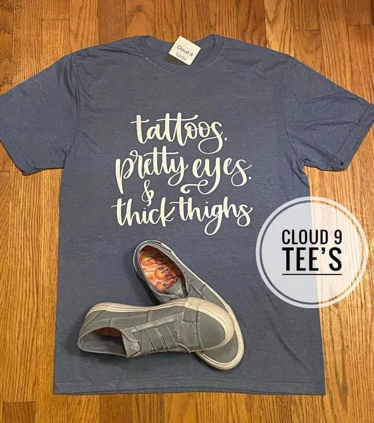 Cloud 9 Tattoos Pretty Eye &amp; Thick Thighs, Color: Blue, Size: Medium