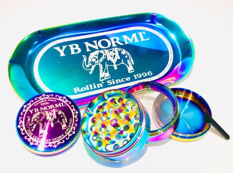 YB Norml Oval Metal Rose Gold Rolling Tray Small