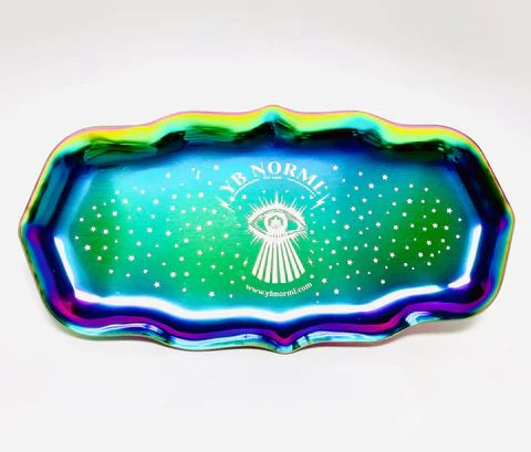YB Norml Oval Metal Rainbow Rolling Tray Small