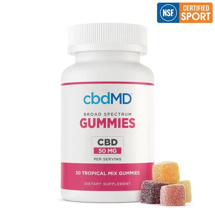 CBDMD BROAD SPECTRUM - TROPICAL MIX - 30 COUNT - 50 MG EACH GUMMIES