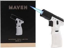 Maven Windproof Torch Lighter Model K White/Black