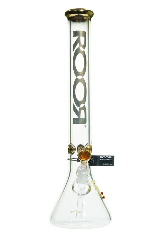 Roor Tech Beaker Gold Plated 18&quot; Gold Female 18mm
