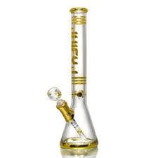 Juicy J Glass 16&quot; 9mm Beaker Gold Rings