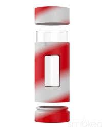 White Rhino Pruf 2 In 1 Silicone Glass Jar Red/White