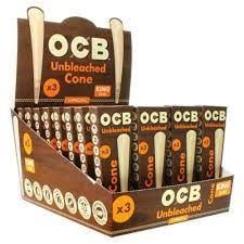 OCB Virgin Unbleached Cones 3pk King Size