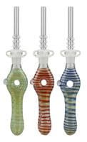Glass Donut Dab Straw W/Titanium Tip Assorted Colors