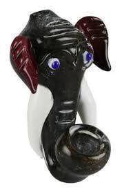 Elephant Head Fritted Hand Pipe