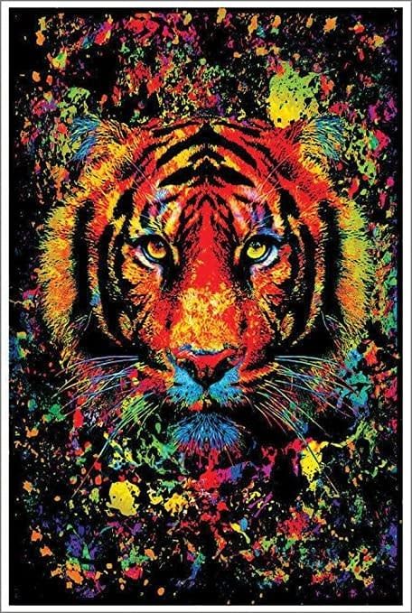 Studio B Tiger Splatter Non-Flocked Blacklight Poster 24&quot;x36&quot; B438
