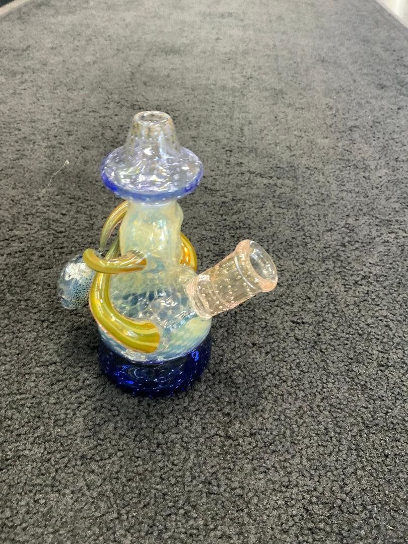 Kevin Beecher Fumed Horned Bubble Trap Waterpipe