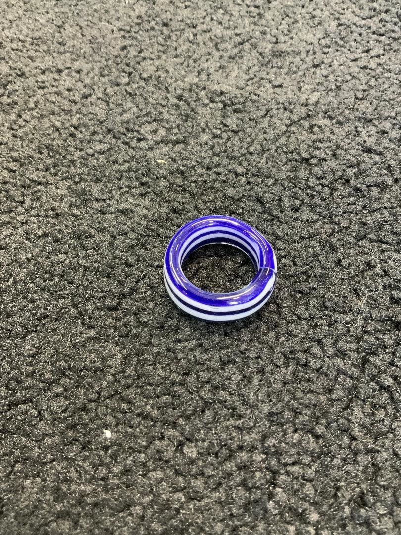 Kevin Beecher Blue and White Glass Ring
