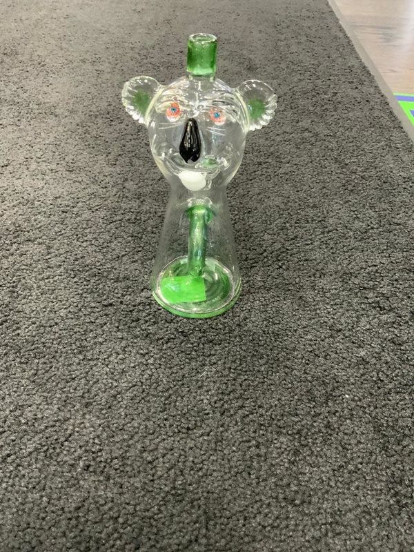 Aaron U Glass Green Stardust Mini Koala Waterpipe