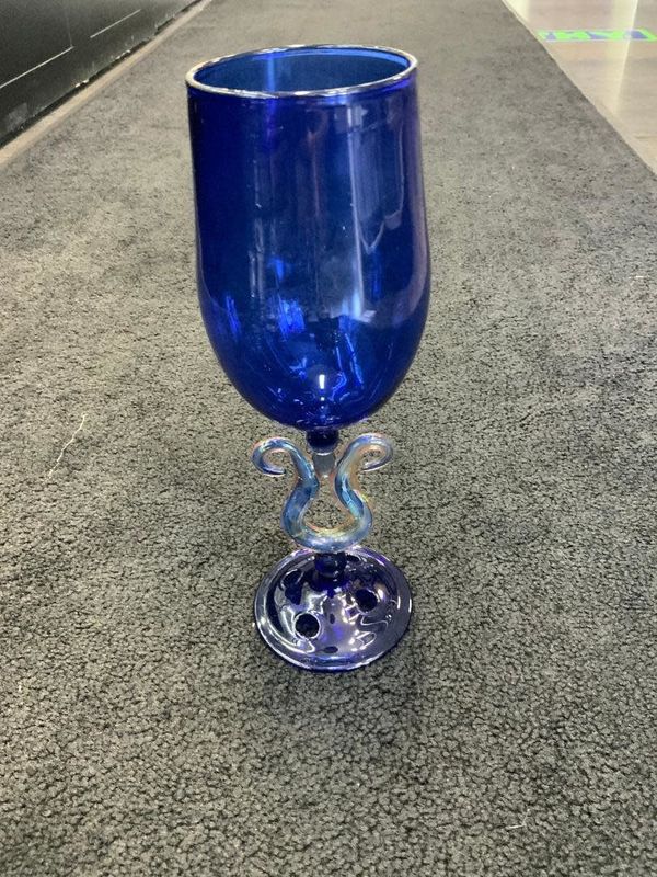 Kevin Beecher Alien Tech Stem Blue Wine Glass