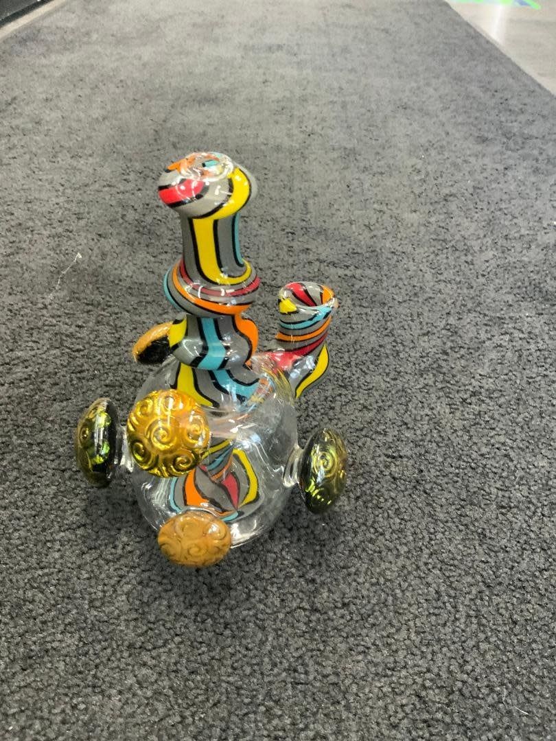 Kevin Beecher Grey Red Blue Orange and Yellow Waterpipe