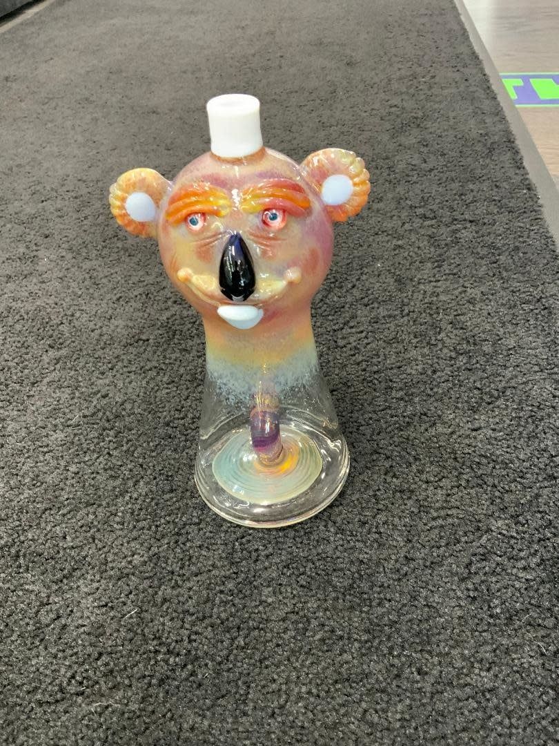 Aaron U Glass Large Brown Worked Koala Waterpipe