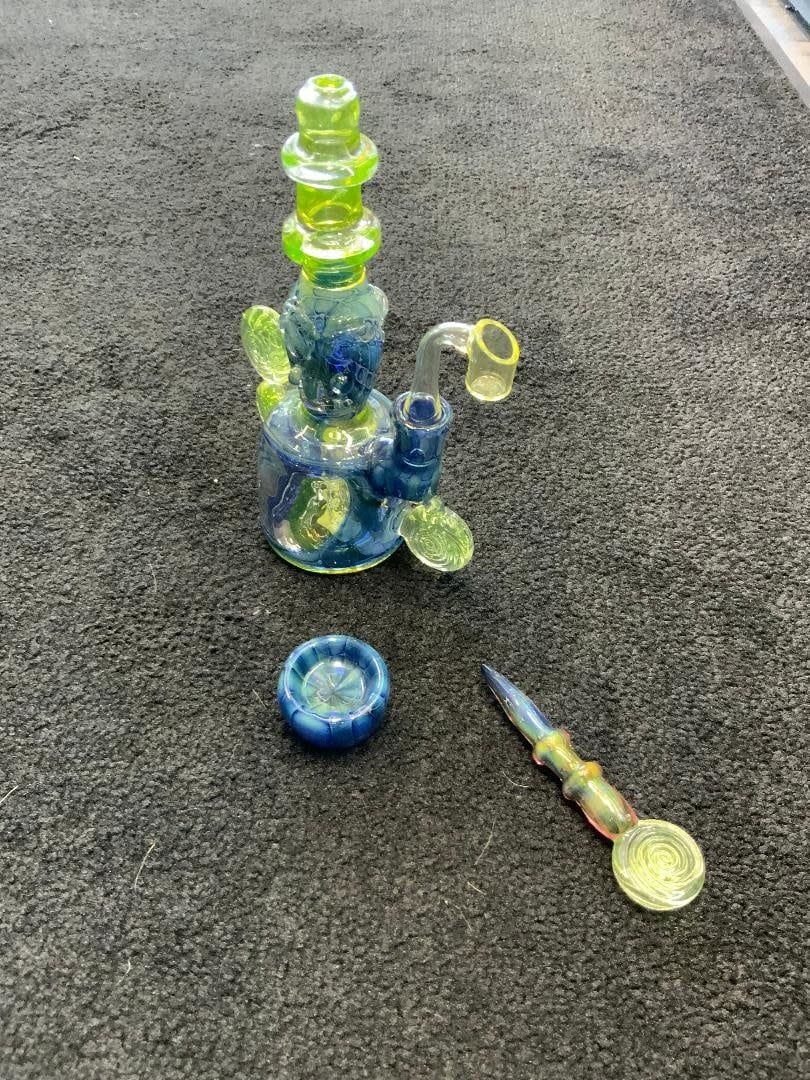 Kevin Beecher Collaboration UV Beaker Waterpipe Set W/Dab Tool/Carb Cap Dish