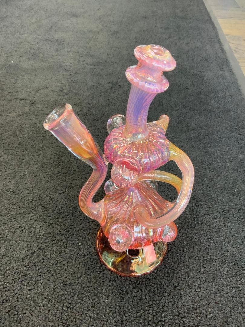 Kevin Beecher Silver Gold Fumed Recycler Waterpipe