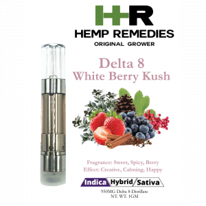 Hemp Remedies Delta 8 1g Cart White Berry Kush   Indica