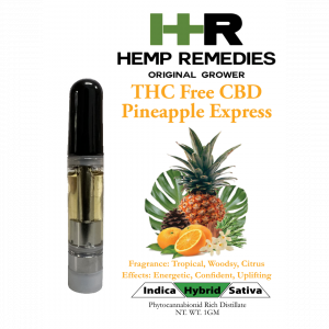 Hemp Remedies CBD 1g Cart THC Free Pineapple Express Hybrid