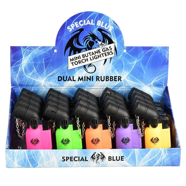 Special Blue Mini Rubber Torch Lighter 3.2&quot; Assorted Colors