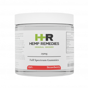 Hemp Remedies 25mg Full Spectrum CBD Gummie Strawberry