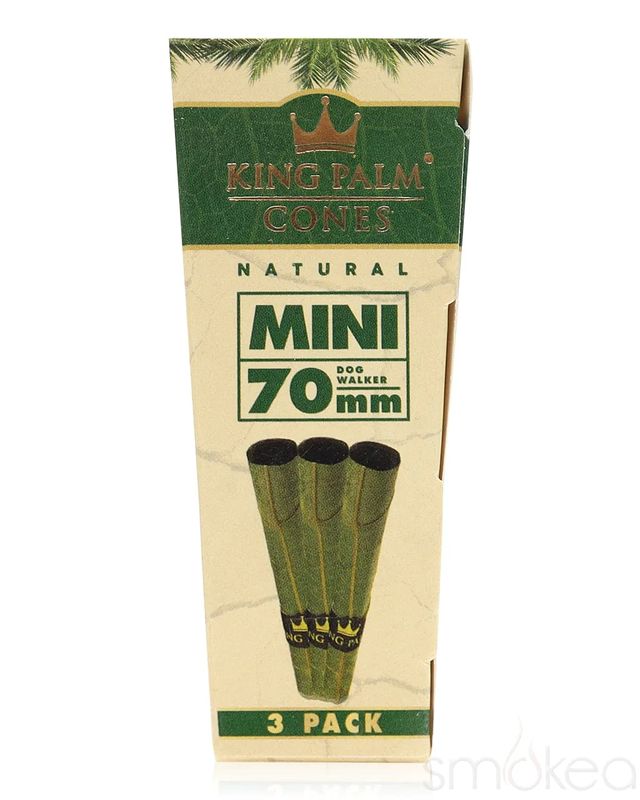 King Palm Natural 3pk Pre-Rolled Palm Cones - Mini Size 70mm Dog Walker
