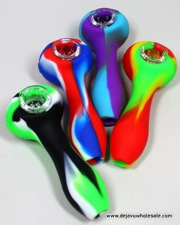 4&#39;&#39; Honey Comb Glass Bowl Silicone Hand Pipe