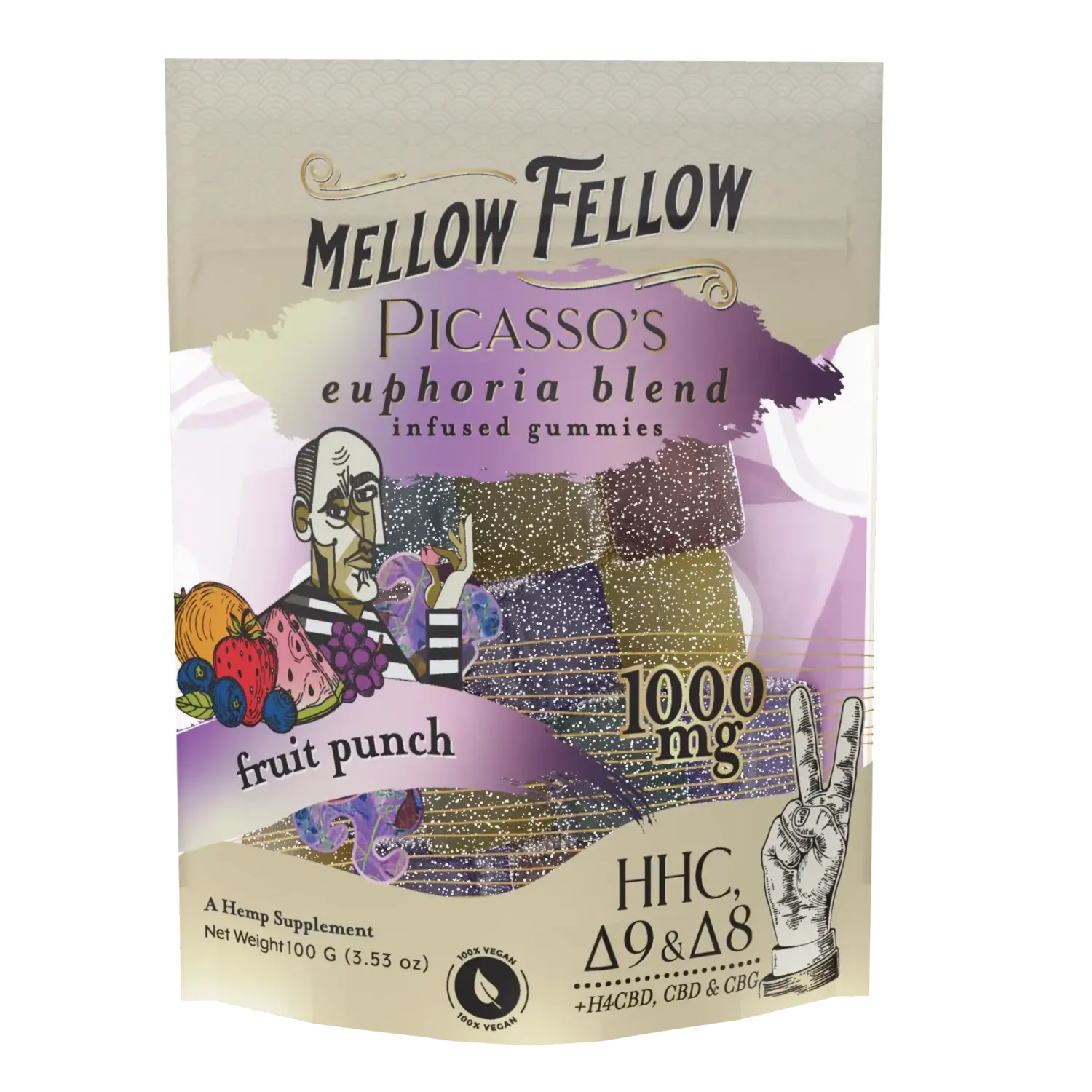 Mellow Fellow - M-Fusion - 1000mg - Picasso&#39;s Euphoria - Sour Punch - 20 Ct