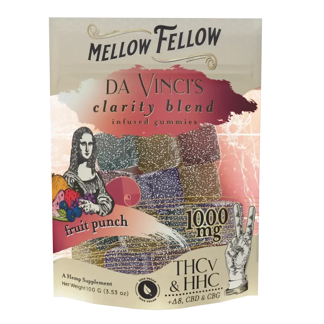 Mellow Fellow - M-Fusion - 1000mg - Da Vinci&#39;s Clarity - Fruit Punch - 20 Ct