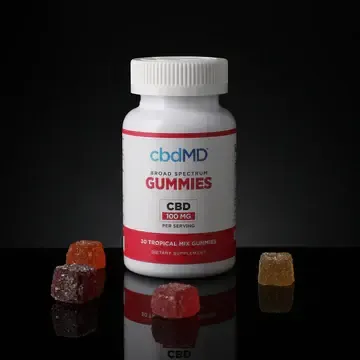 CBDMD BROAD SPECTRUM - TROPICAL MIX - 30 COUNT - 100 MG EACH GUMMIES