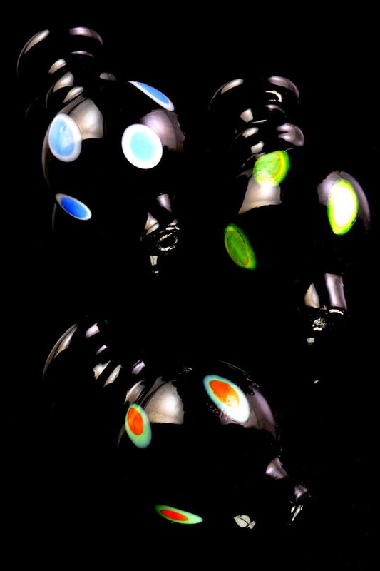 Black Colorful Dotted Glass Bubble Carb Cap