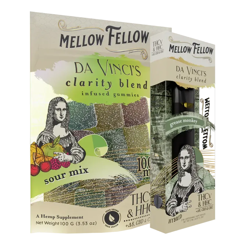Mellow Fellow - M-Fusion - 1000mg - Da Vinci&#39;s Clarity - Sour Punch - 20 Ct