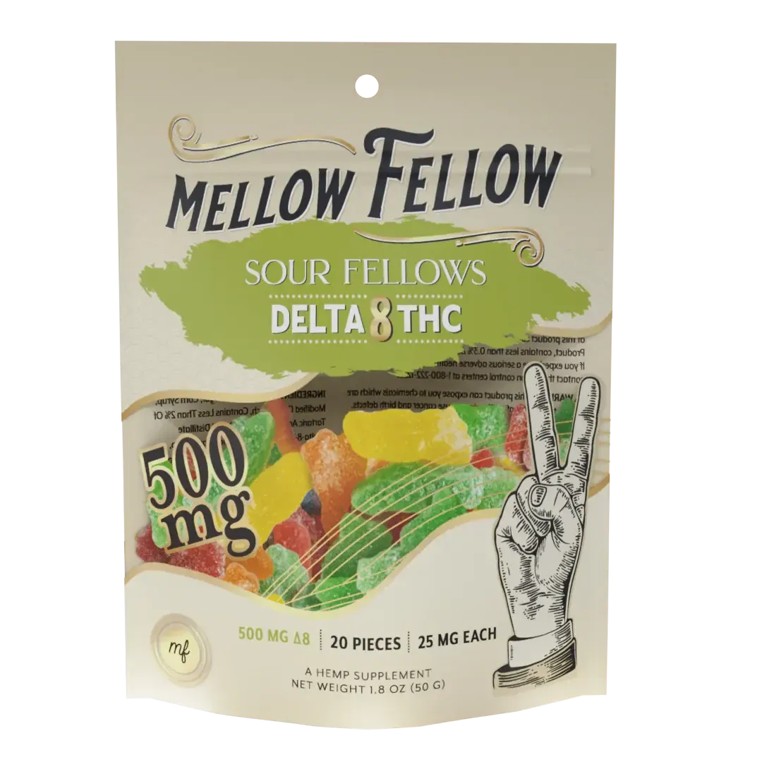 Mellow Fellow - Edibles - 500mg - Delta 8 - Sour Fellows - 20 ct