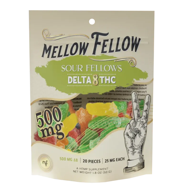 Mellow Fellow - Edibles - 500mg - Delta 8 - Sour Fellows - 20 ct