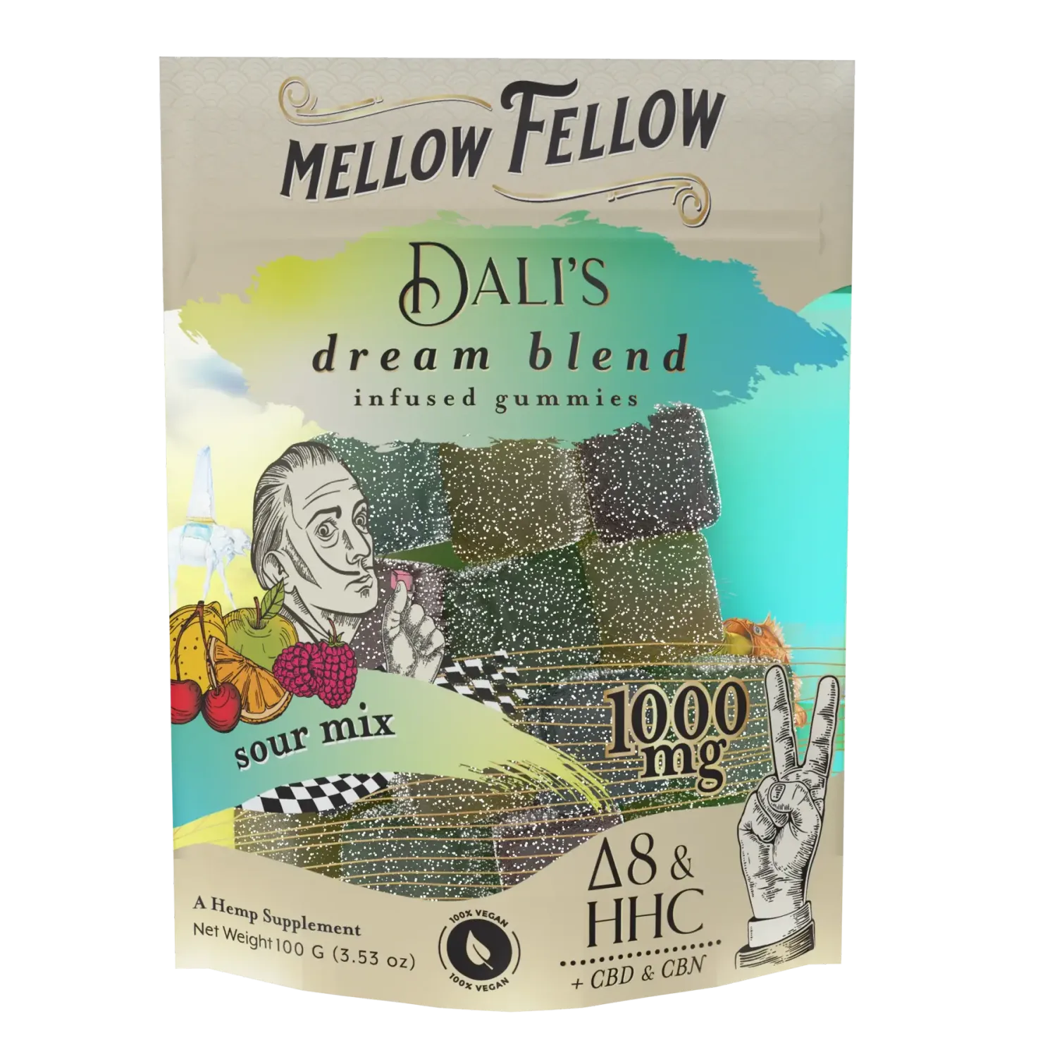 Mellow Fellow - M-Fusion - 1000mg - Dali&#39;s Dream - Sour Punch - 20 Ct