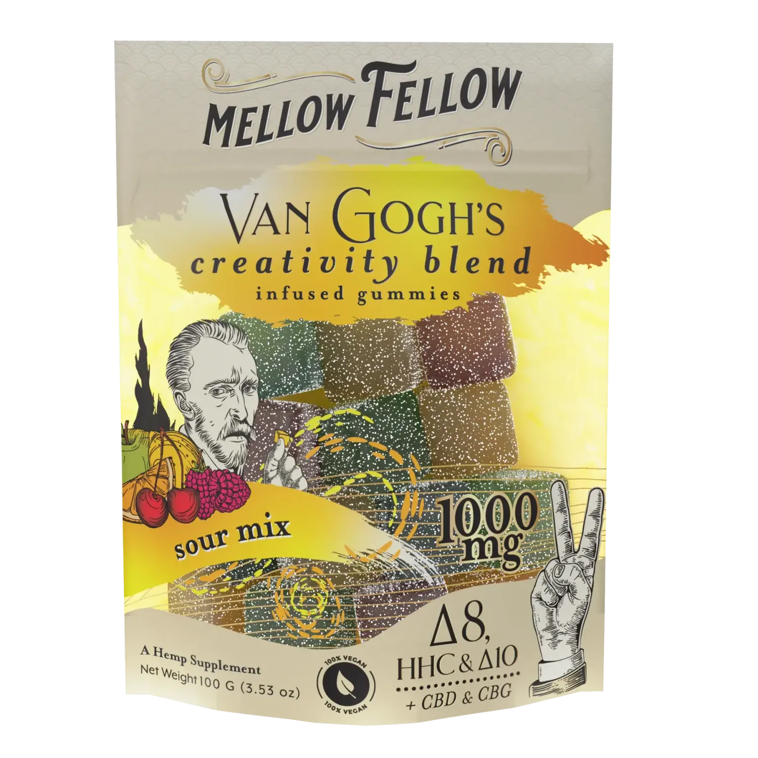 Mellow Fellow - M-Fusion - 1000mg - Van Gogh&#39;s Creativity - Sour Punch - 20 Ct