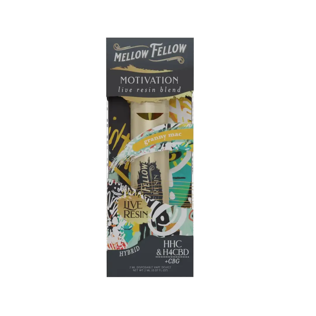 Mellow Fellow Live Resin Motivation Blend 2ml Disposable Vape Granny Mac Hybrid