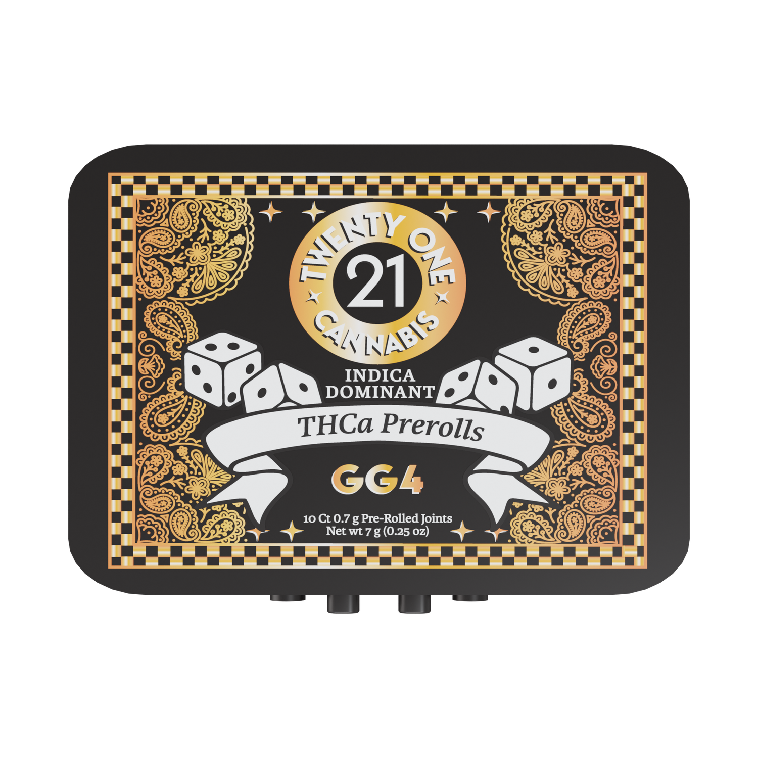 Twenty One Pre Rolls 7g THCa GG4 10 Ct Tin (Indica Dom)