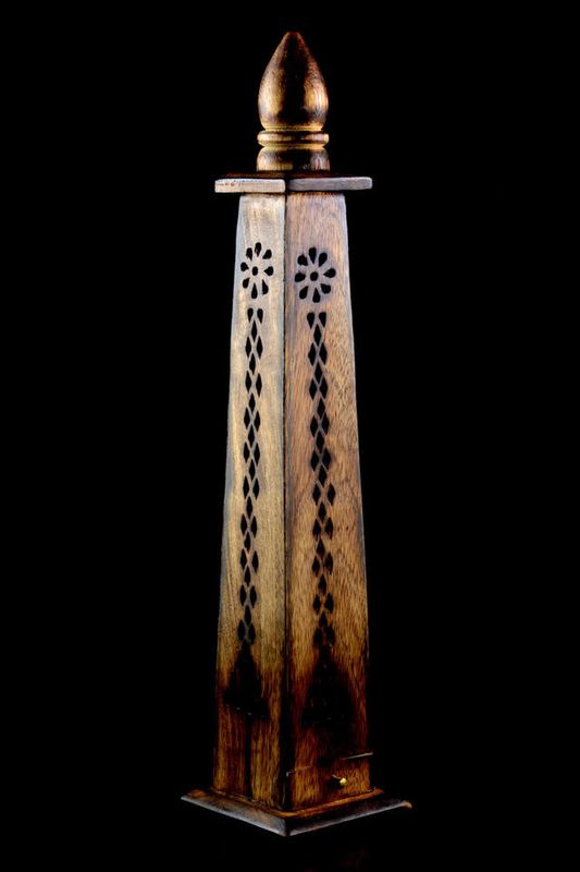 Wood Tower Incense Holder