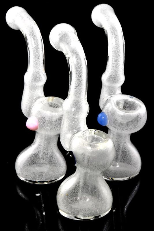 Small Glow in the Dark Frit Glass Sherlock Bubbler