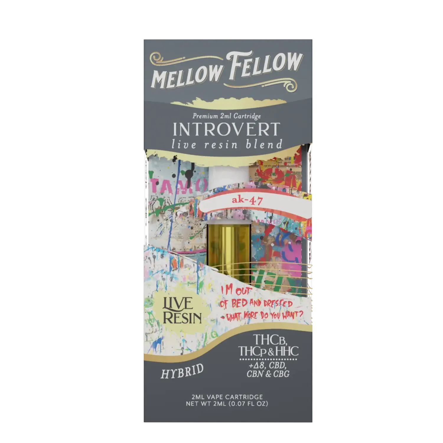 Mellow Fellow Live Resin Introvert Blend 2ml Cartridge AK-47 Hybrid