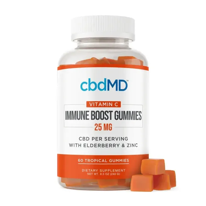 CBDMD IMMUNITY GUMMIES BROAD SPECTRUM - ORANGE - 25MG  EACH- 60 CT