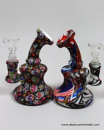 5&#39;&#39; Printed Silicone Water Pipe With 14mm Bowl