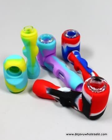 4&#39;&#39; Silicone With Inside Glass Sherlock Pipe