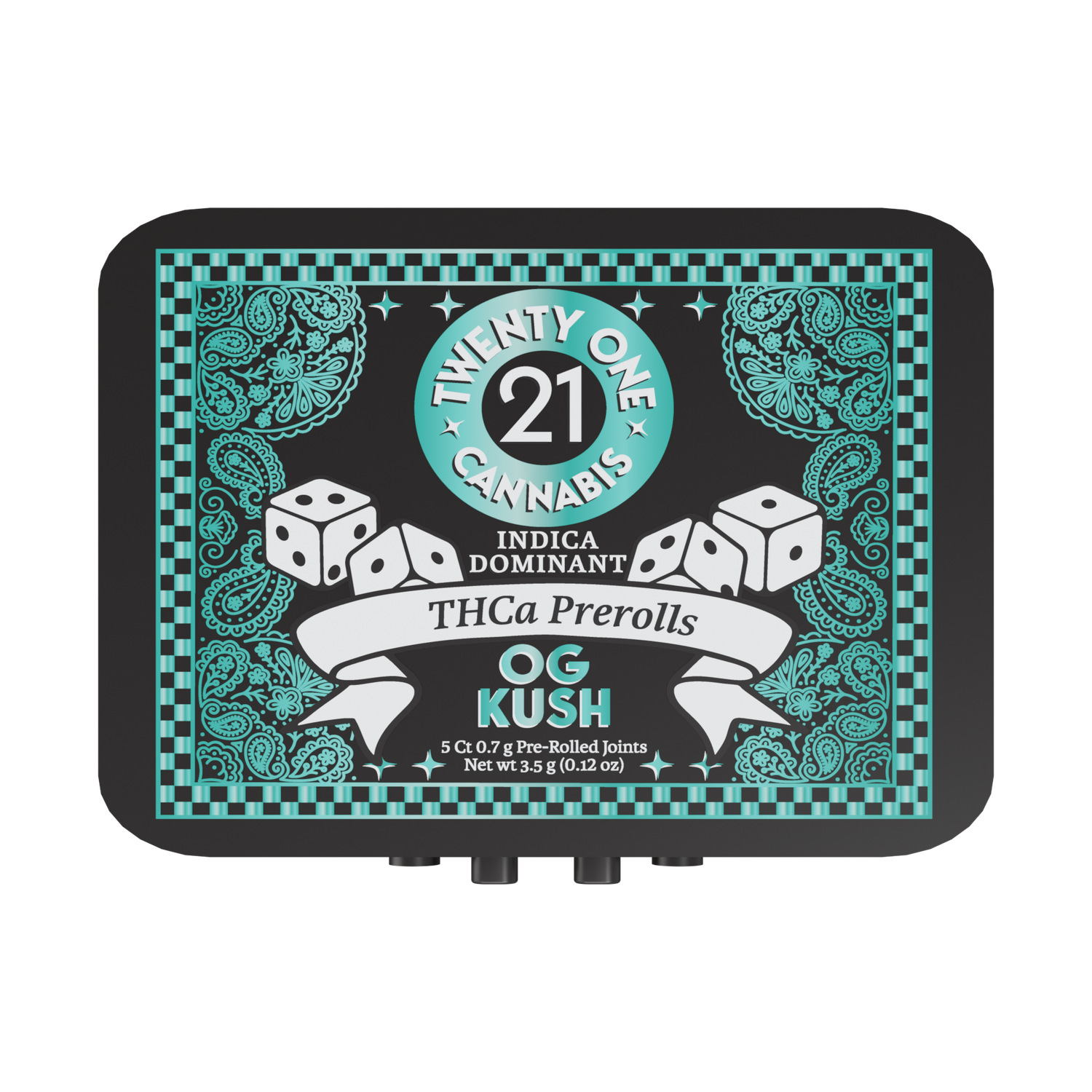 Twenty One Pre Rolls 3.5g THCa OG Kush 5 Ct Tin (Indica Dom)