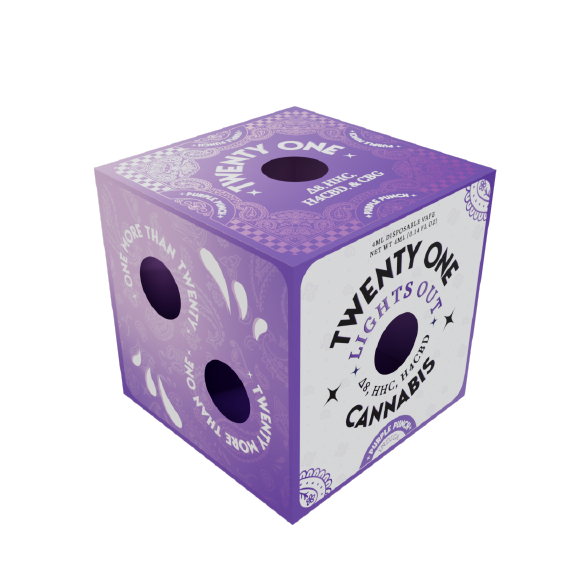 Twenty One Disposable 4ML Dealer&#39;s Lights Out Blend Purple Punch (Indica)