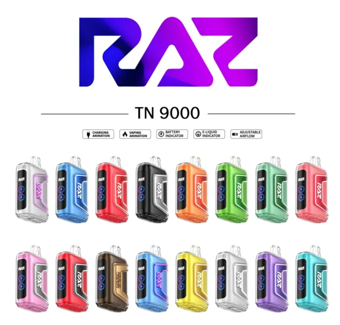 Raz Mega 9000 Puff Rechargeable Disposable Vape Grape Ice