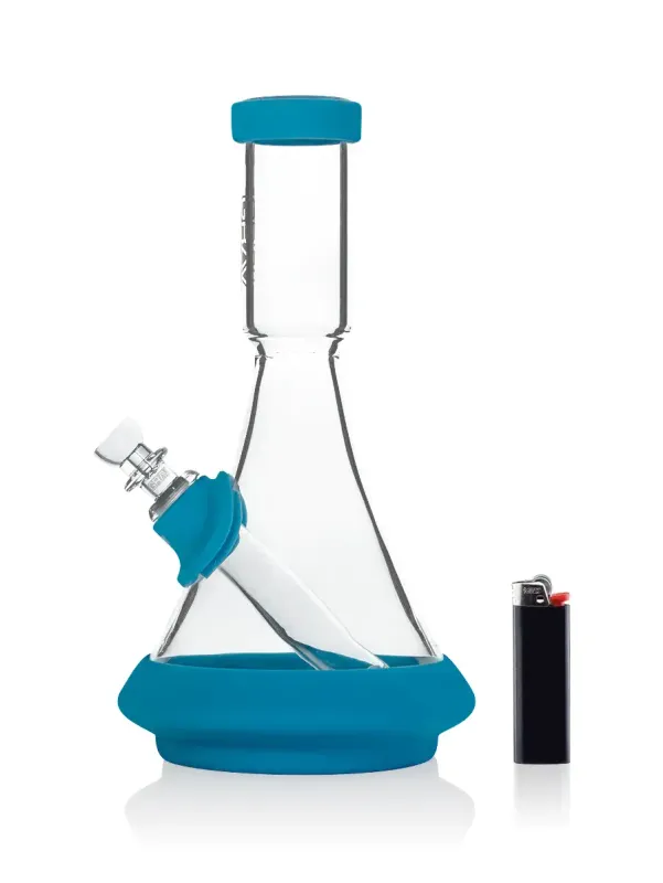 GRAV DECO BEAKER IN SILICONE CLEAR AND BLUE
